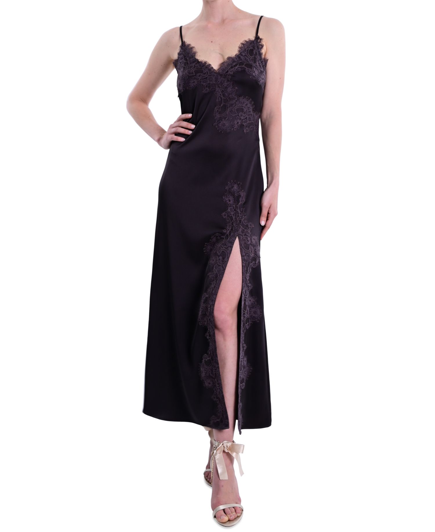 Women's Lace Trim Midi Dress