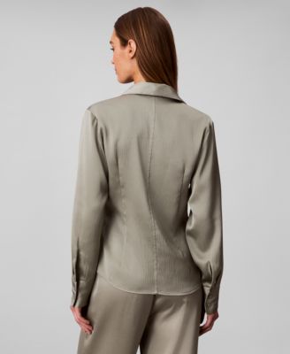 Women's Hammered Fitted Collared Shirt