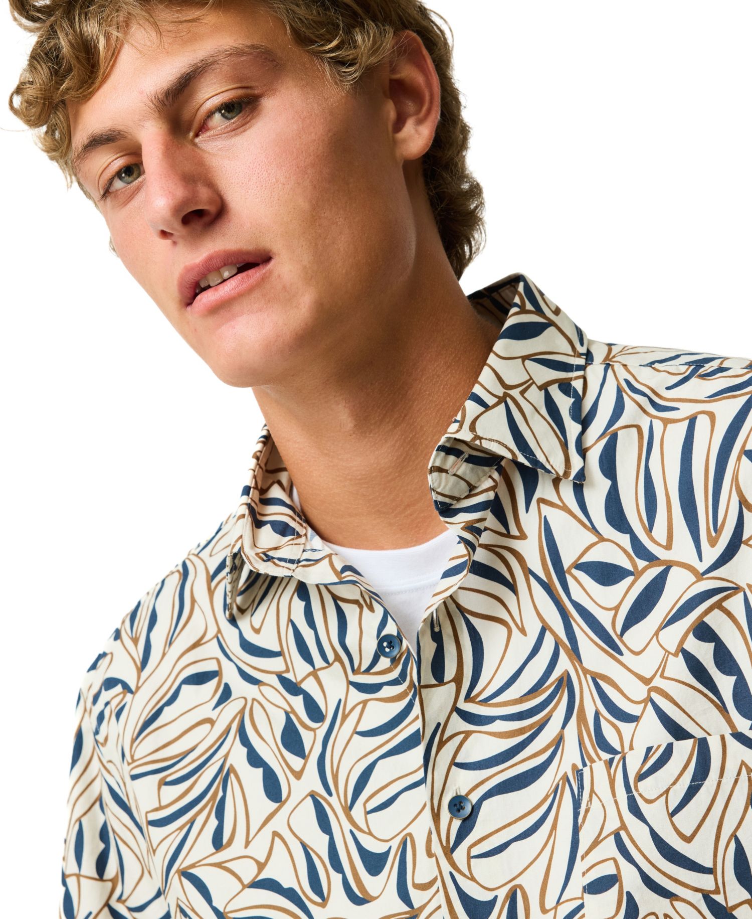 Men's Regular Fit Palm Brook Short Sleeve Cotton Shirt