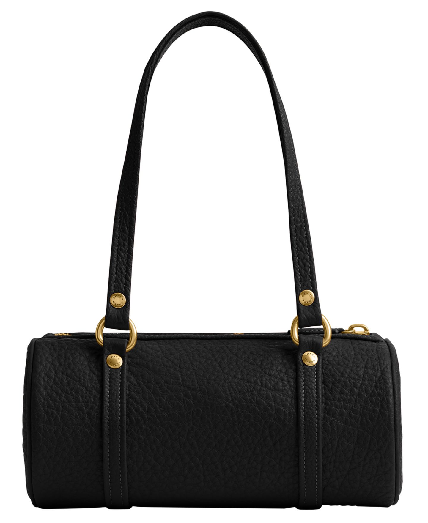 Женская сумка COACH Originals Kisslock Medium Pebble Leather Barrel 28, цвет: Латунный / Чёрный — фото 4