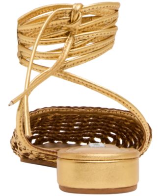 Women's Flutter Woven Leg-Wrap Round Toe Flats