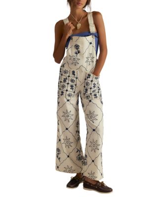 Women's Rising Sun Embroidered Overall Pants