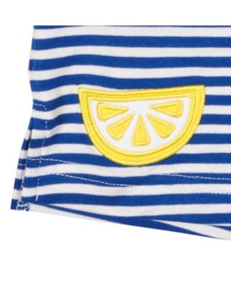 Little Girls Stripe Knit Short Set With Fruit Slices