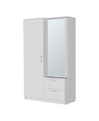 Thatcher Armoire- wardrobe, shoe storage and 2 - drawer, White