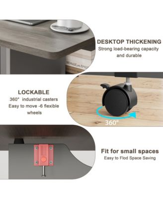 Kitchen Table Movable Space Saving Foldable Kitchen Table for Dining Room, Home Office, Living Room