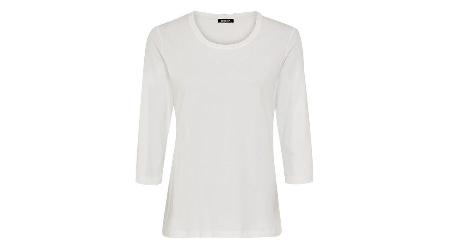 Женская футболка Olsen Solid 3/4 Sleeve, цвет: Молочный белый — фото 2