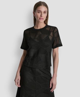 Women's Crewneck Short-Sleeve Croton Lace Top image