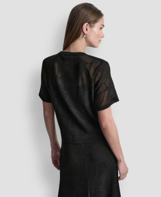 Women's Crewneck Short-Sleeve Croton Lace Top