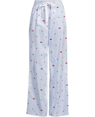 Women's Poplin Wide Leg Sleep Pants