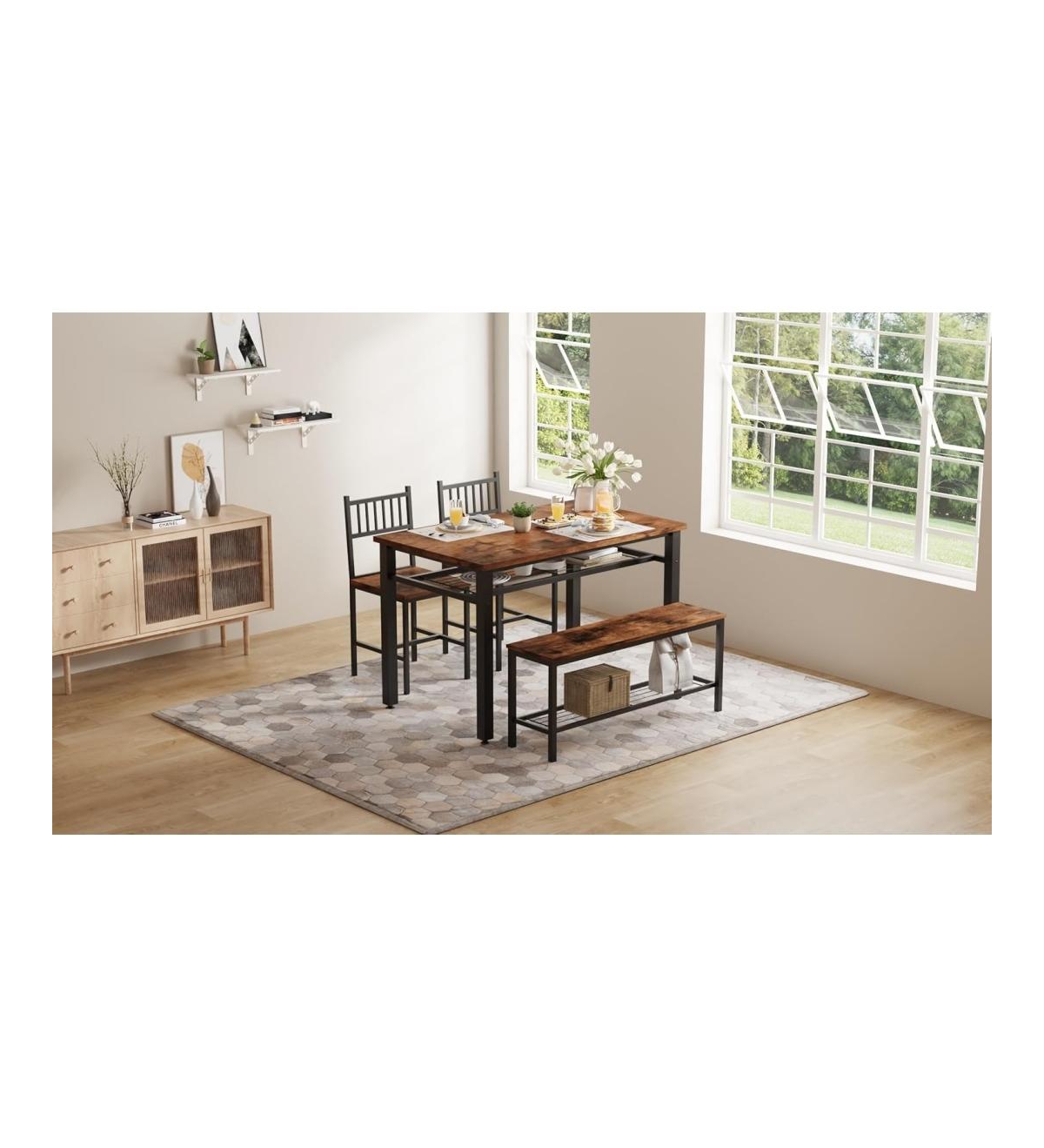 Kitchen Table Farmhouse Kitchen Table Chairs Set for 4 Modern Dining Table
