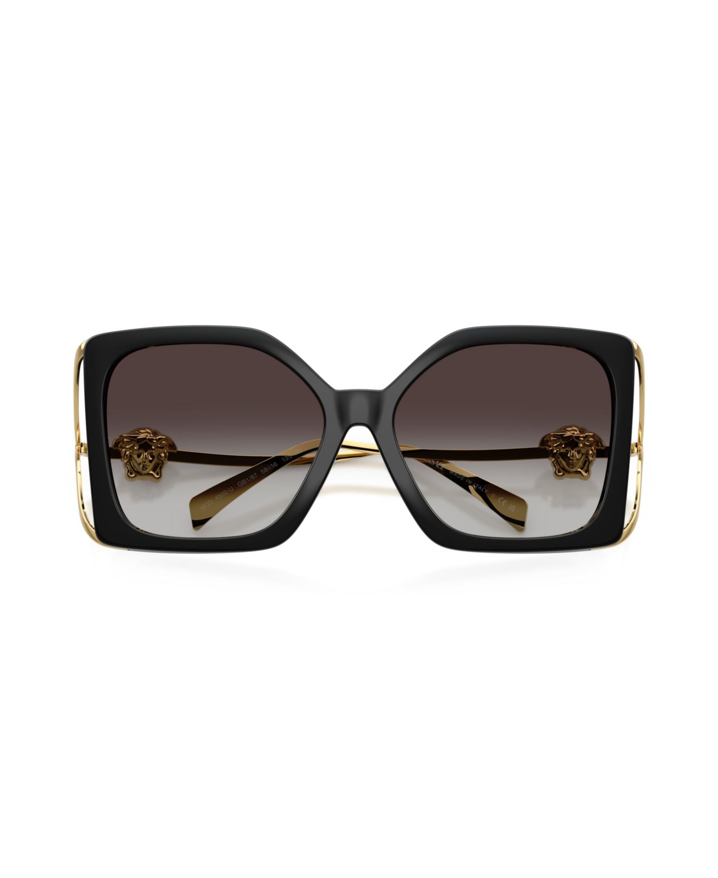 Женские солнцезащитные очки Versace Square Sunglasses, VE4502U, цвет: Чёрный — фото 2