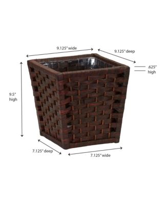 Woven Waste Basket, 3 Gallons, Handwoven Paper Rope with Removable Plastic Liner