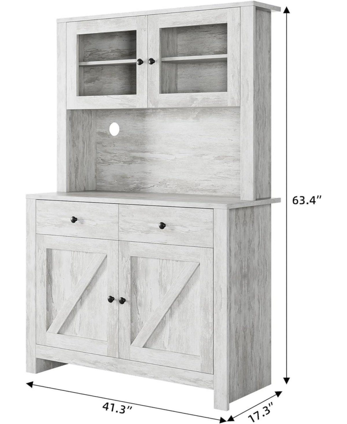 gaomon Kitchen Pantry Cabinet with Microwave Shelf,Freestanding Storage Cabinet with Glass Door, Adjustable Shelves and Drawer