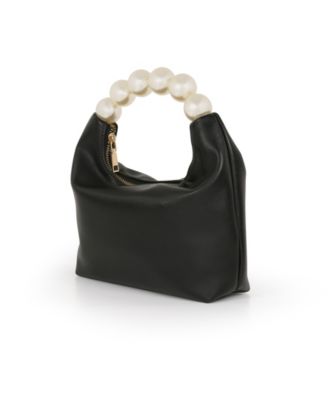 Woman's Calla Leather Zip Top w. Large Pearl Top Handle