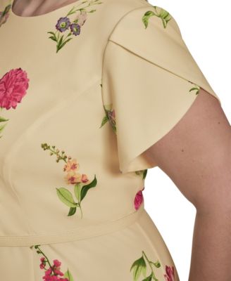 Plus Size Jewel Neck Midi Dress