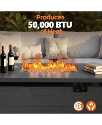 50" Propane Fire Pit Table, 50,000 BTU with Adjustable Flame