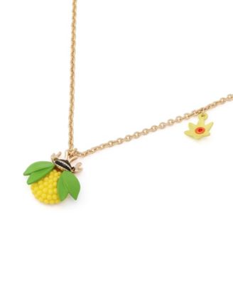 Faux Stone Hothouse Bloom Bee Pendant Necklace