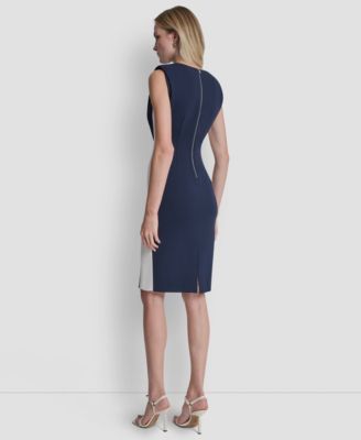 Petite Sleeveless Color-Block Sheath Dress