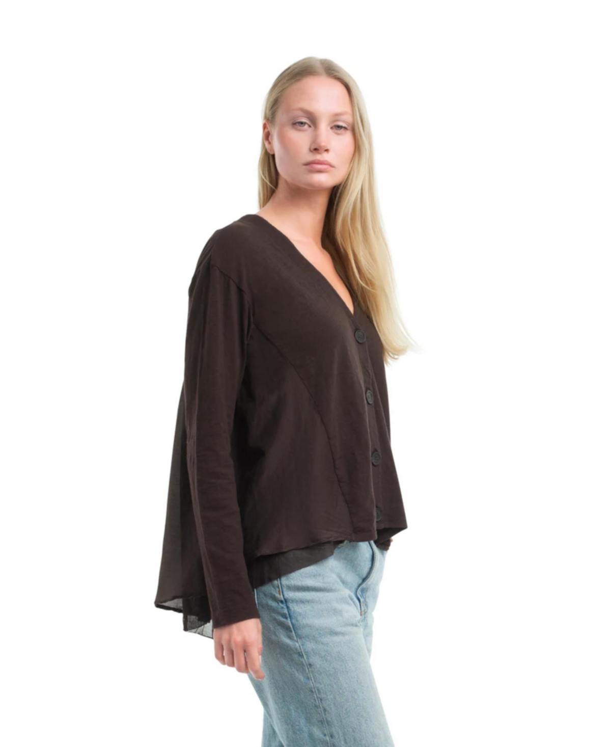 Wilt Women's Button Front Mixed Cardigan