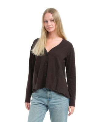 Women's Button Front Mixed Cardigan