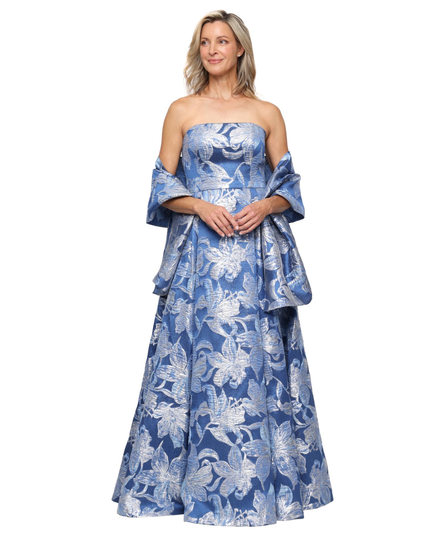Women's Cold-Shoulder Strapless Ball Gown