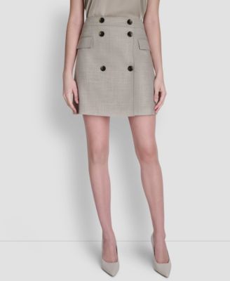 Women's Windowpane Melange Mini Skirt