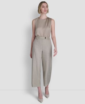 Women's Windowpane Mid-Rise Cropped Pants