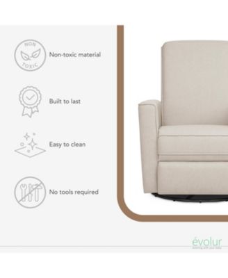 Raleigh Basic Glider Recliner Rocker – 360° Swivel, Smooth Gliding, Manual Recline, Easy-Clean Upholstery, 250 lb Capacity