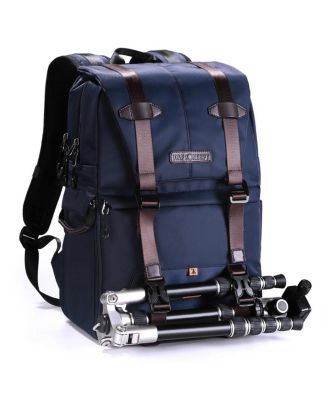 Multi-Functional Waterproof Camera Travel Backpack with Tripod Holder and Laptop Compartment, Large, Blue