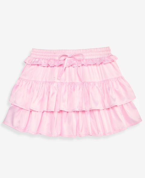 Юбка With Jules Satin Tiered Skirt для девочек, цвет: Розовый