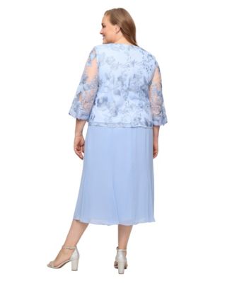 Plus Size Scoop Neck Jacket Dress