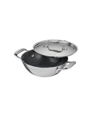 Utsava Tri-Ply Clad Stainless Steel 1.75-Quart Covered Kadai