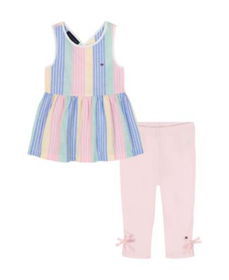Girls' 4-6X Sleeveless Tunic Top & Capri Leggings, 2-Piece Set