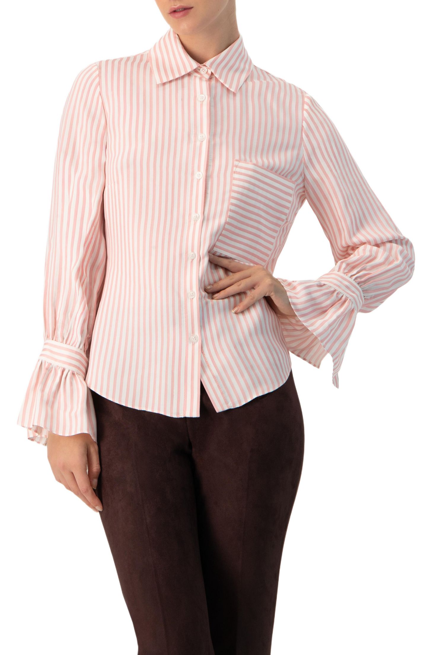 Женская рубашка Ivonne Long Sleeve Striped — фото 1
