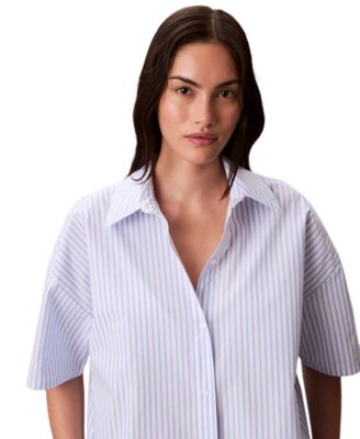 Women's Striped Short-Sleeve Pajama Shirt