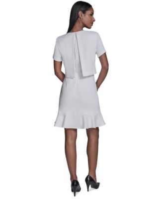 Women's Crewneck Ruffle Hem Dress