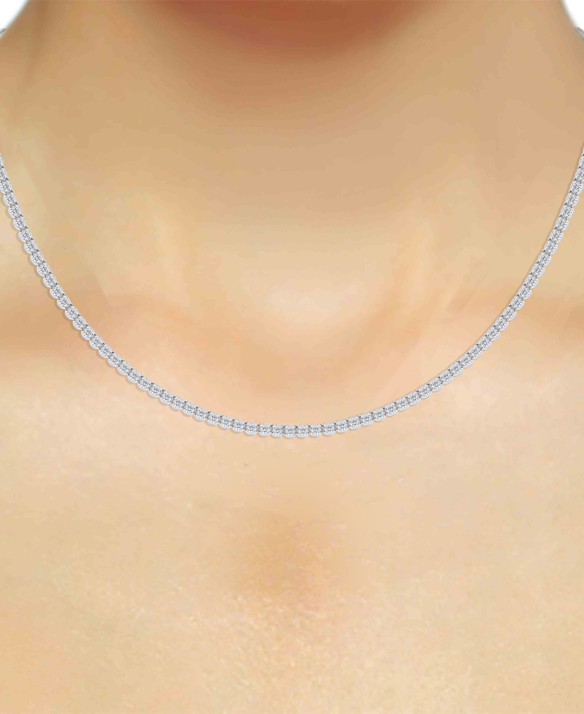 Macy's Diamond (1 ct. t.w.) Necklace in Sterling Silver White Rhodium