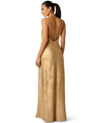 Women's Foiled Cowl Neck Ball Gown