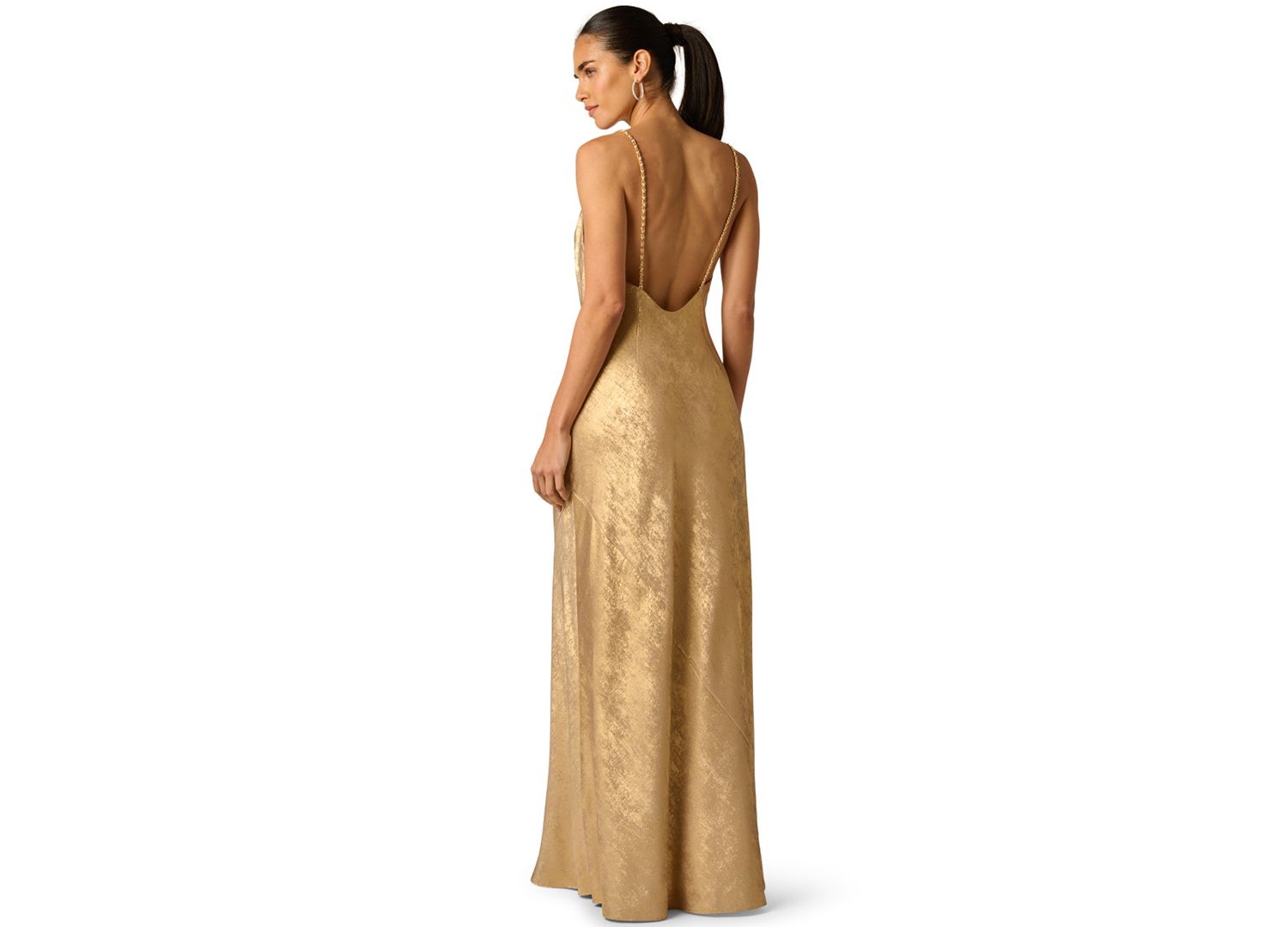 Women's Foiled Cowl Neck Ball Gown