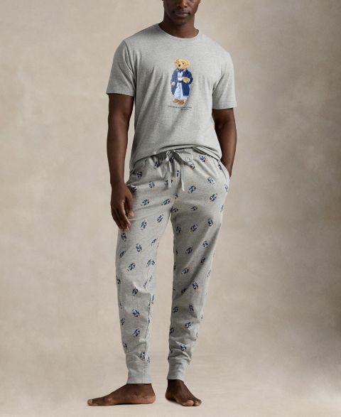Пижамный комплект для мужчин, 2 предмета — Polo Ralph Lauren, цвет: Меланжевый