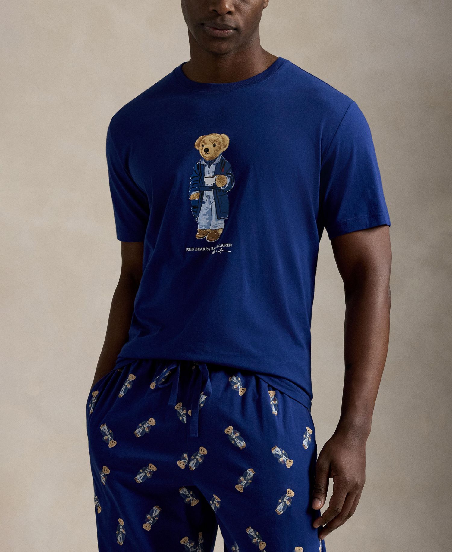Мужская футболка Polo Bear и пижамные штаны, комплект из 2 предметов