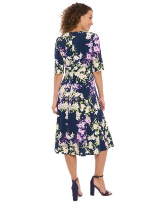 Women's Keyhole Neck Midi Dress