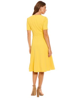 Women's V-Neck Side Tab Midi Dress