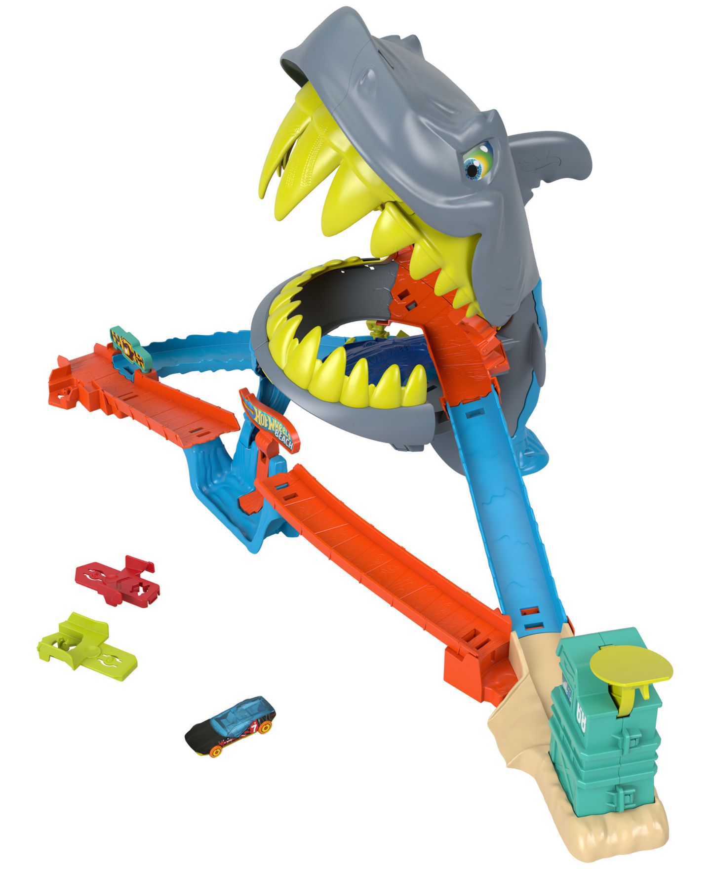 Детский игровой набор Hot Wheels City Shark Chomp Beach Playset — фото 1
