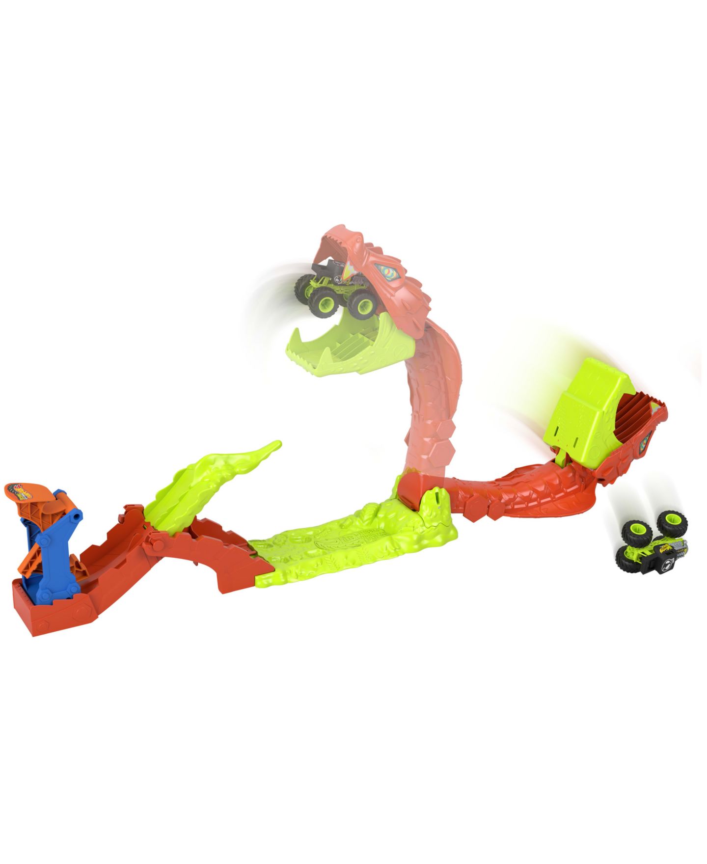 Детский игровой набор Hot Wheels Monster Trucks Snake Slam Takedown Playset — фото 3