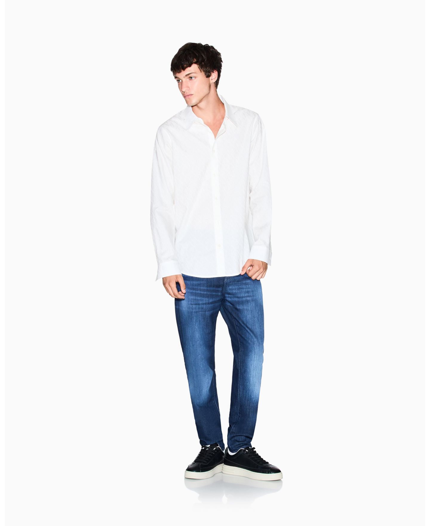Мужские джинсы A|X Armani Exchange J14 Slim Fleece Stretch Denim Jeans, цвет: Тёмный синий джинсовый — фото 2