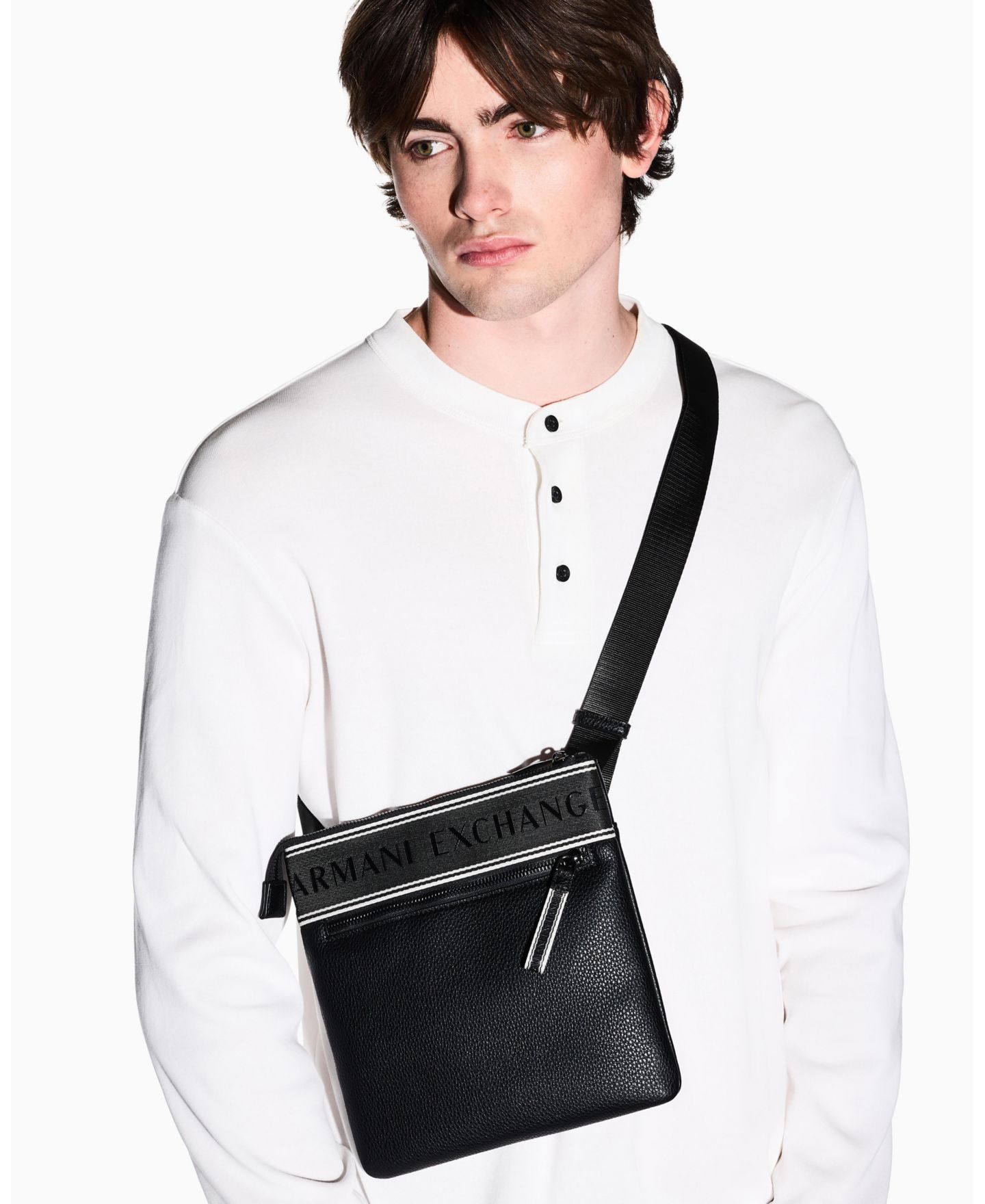 Мужская сумка A|X Armani Exchange Flat Crossbody, цвет: Чёрный — фото 2