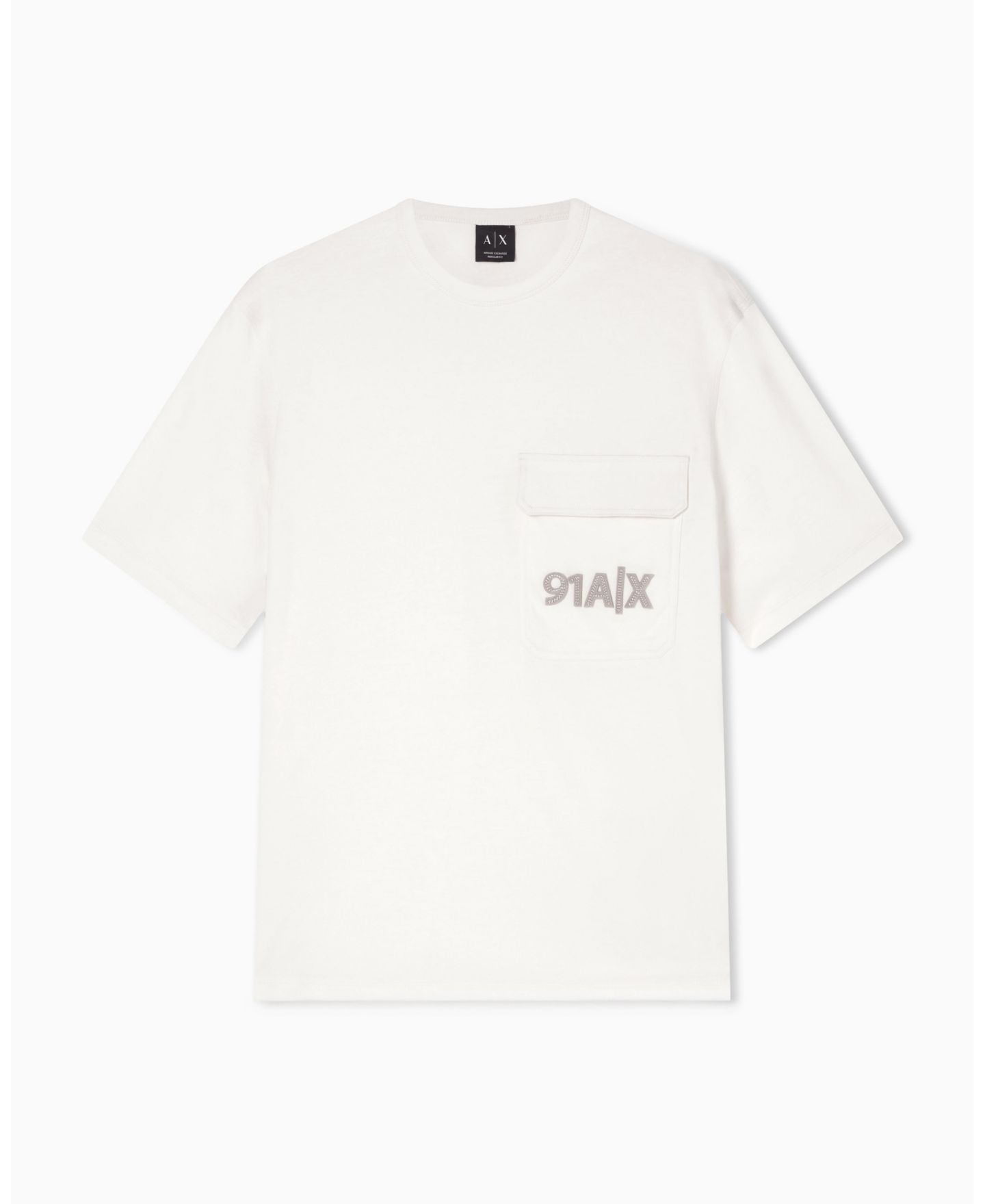Мужская футболка A|X Armani Exchange Short Sleeve Pocket, цвет: Кремовый — фото 4
