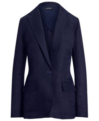 Petite Single Button Notch Lapel Twill Blazer