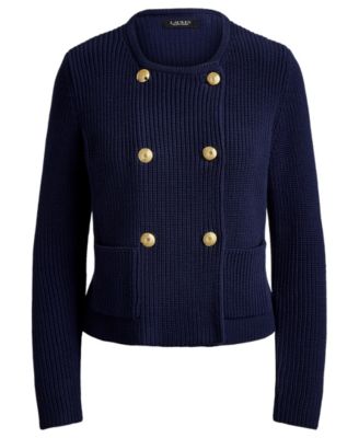 Petite Ranjan Double-Breasted Sweater Jacket